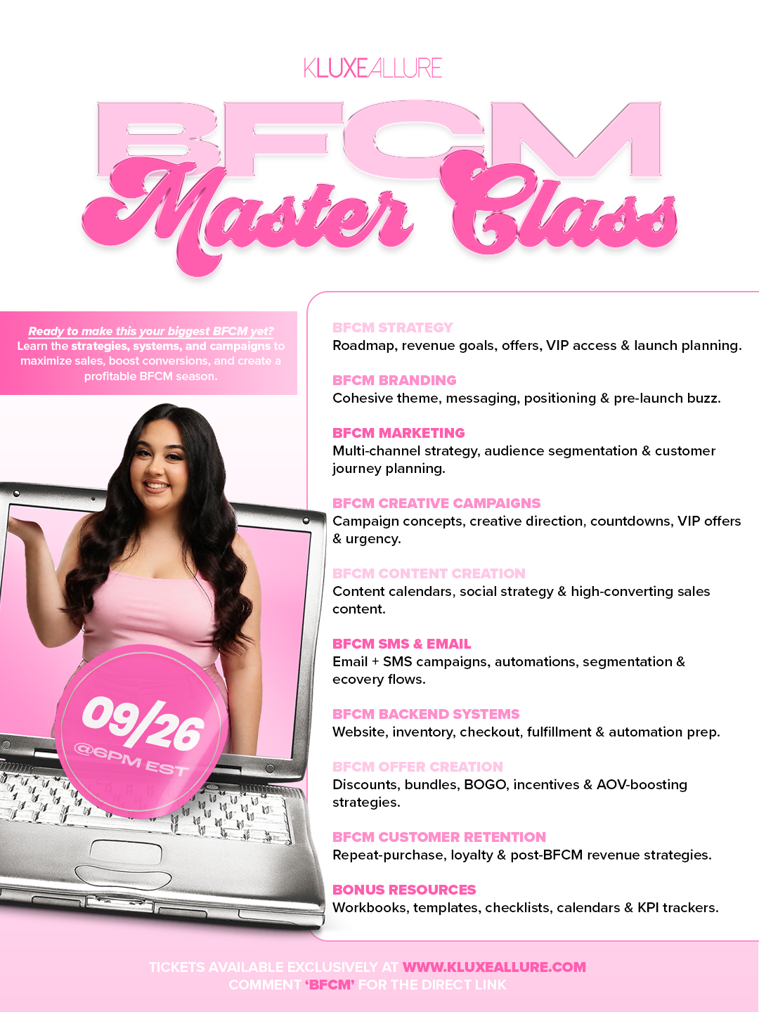 BFCM Masterclass Ticket 09/26 @6PM EST.